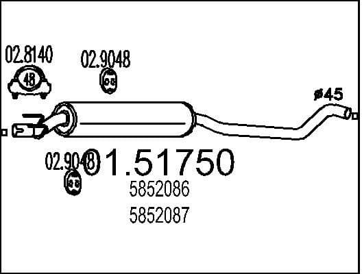Centre Muffler 01.51750