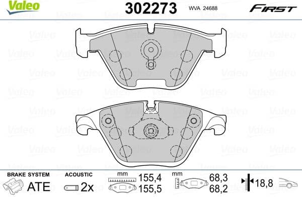 Brake Pad Set, disc brake ESSENTIAL 302273