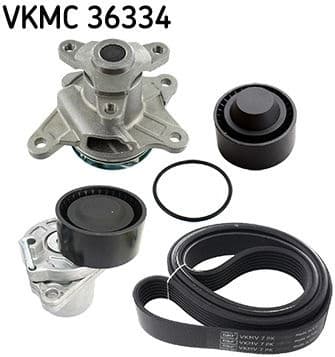 Water Pump + V-ribbed Belt Kit VKMC36334