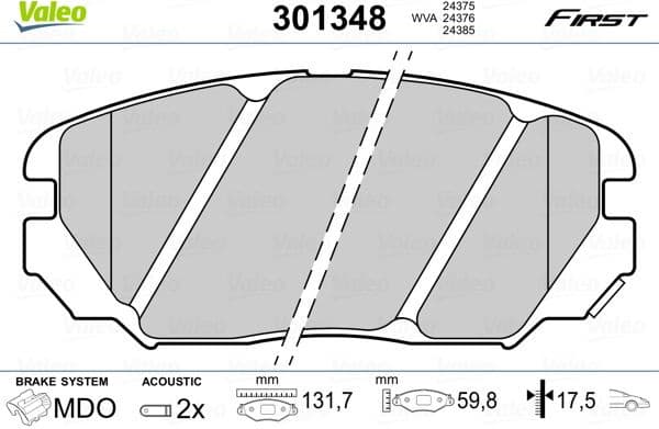 Brake Pad Set, disc brake ESSENTIAL 301348