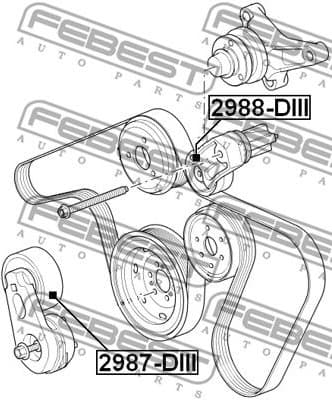 Tensioner Pulley, V-ribbed belt 2987-DIII - image 2