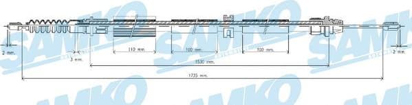 Cable Pull, parking brake C0262B