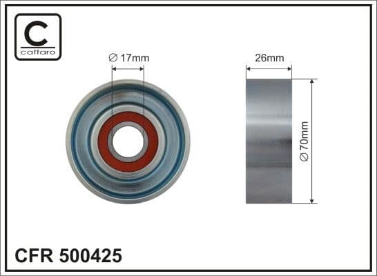 Tensioner Pulley, V-ribbed belt 500425