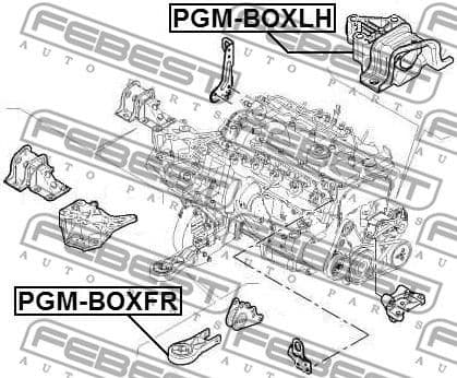 Mounting, engine PGM-BOXFR