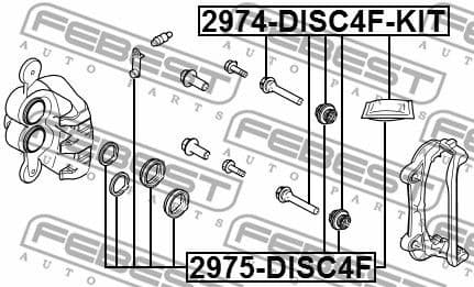 Guide Bolt, brake caliper 2974-DISC4F-KIT - image 2