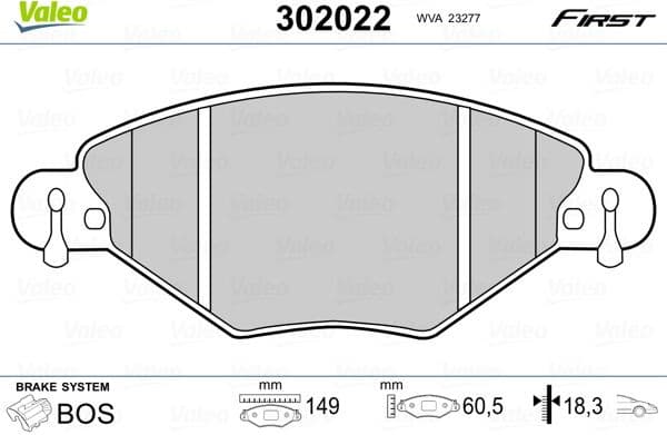 Brake Pad Set, disc brake ESSENTIAL 302022
