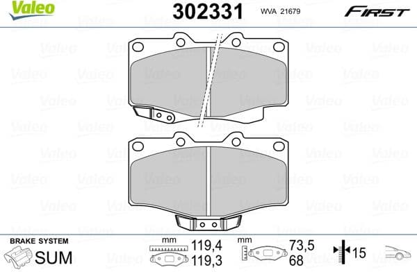 Brake Pad Set, disc brake ESSENTIAL 302331