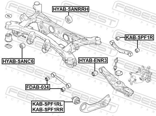 Mounting, control/trailing arm KAB-SPF1RL - image 2