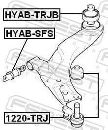 Mounting, control/trailing arm HYAB-TRJB - image 2