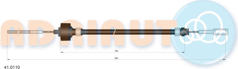 Cable Pull, clutch control 41.0110