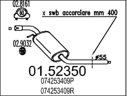 Centre Muffler 01.52350