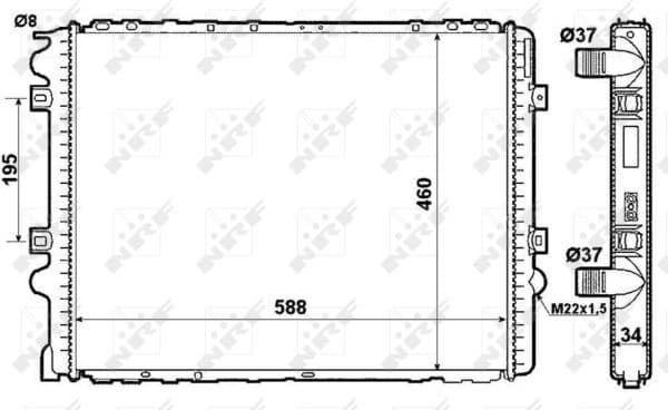 Radiator, engine cooling 509710