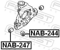 Mounting, control/trailing arm NAB-247 - image 2