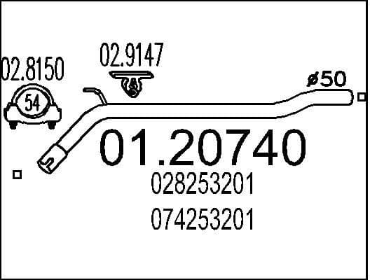 Exhaust Pipe 01.20740