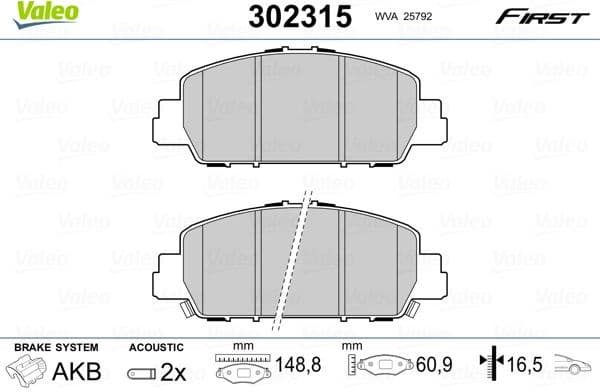 Brake Pad Set, disc brake ESSENTIAL 302315