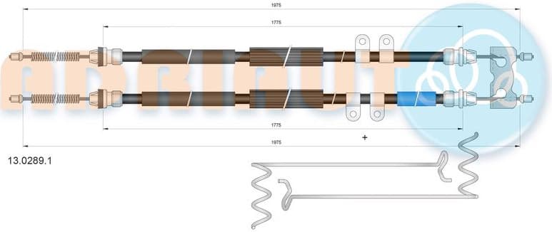 Cable Pull, parking brake 13.0289.1