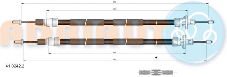 Cable Pull, parking brake 41.0242.2