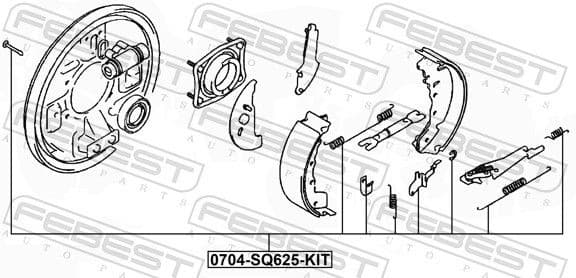 Accessory Kit, parking brake shoes 0704-JB625-KIT - image 2
