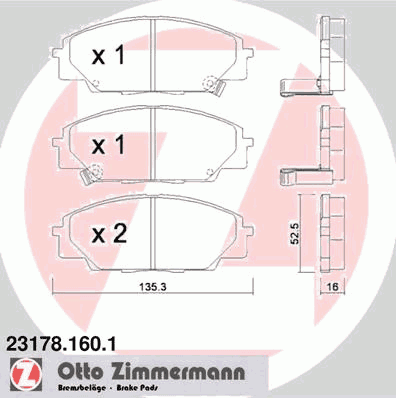 Brake Pad Set, disc brake 23178.160.1