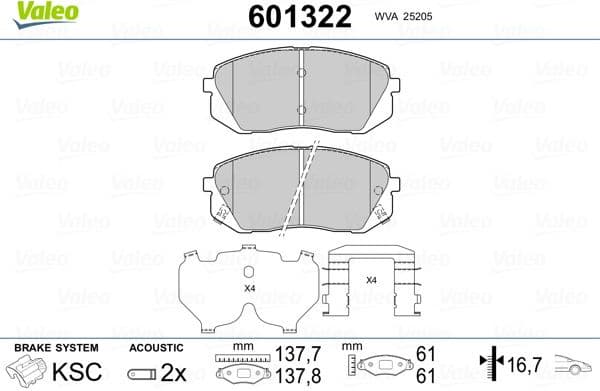 Brake Pad Set, disc brake 601322
