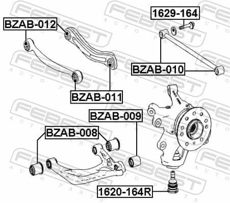 Mounting, control/trailing arm BZAB-008 - image 2