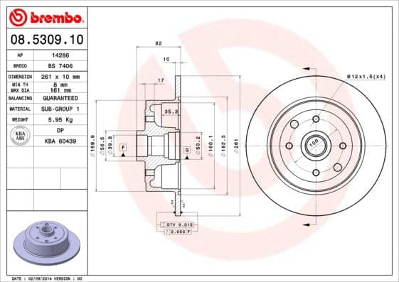 Brake Disc PRIME LINE 08.5309.10