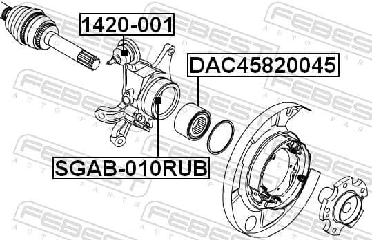 Mounting, control/trailing arm SGAB-010RUB - image 2
