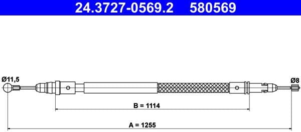 Cable Pull, parking brake 24.3727-0569.2