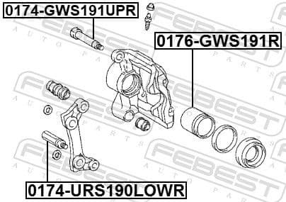 Guide Bolt, brake caliper 0174-URS190LOWR - image 2