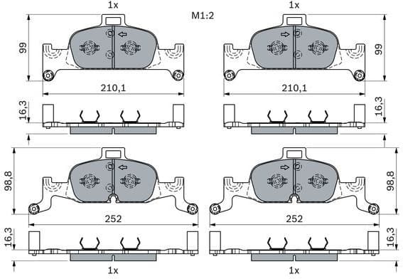 Brake Pad Set, disc brake 0 986 424 432