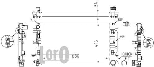 Radiator, engine cooling LORO 054-017-0035 - image 2