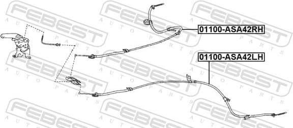 Cable Pull, parking brake 01100-ASA42LH - image 2