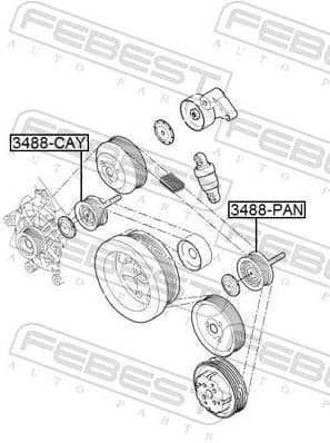 Deflection/Guide Pulley, V-ribbed belt 3488-PAN - image 2