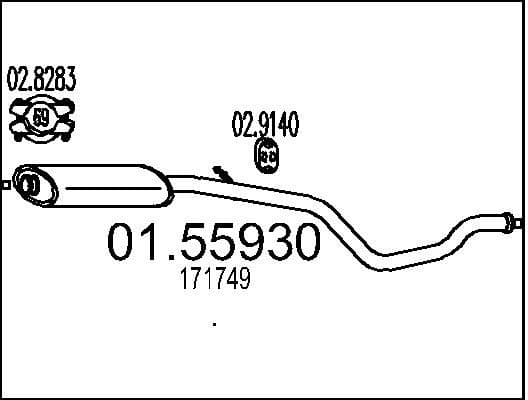 Centre Muffler 01.55930