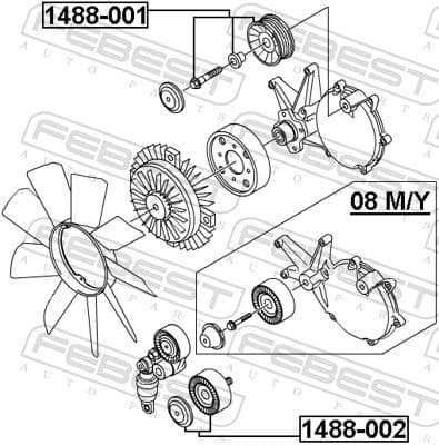 Deflection/Guide Pulley, V-ribbed belt 1488-001 - image 2