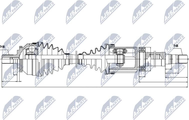Drive shaft complete NPW-VV-029