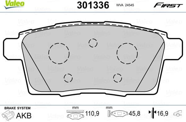 Brake Pad Set, disc brake ESSENTIAL 301336