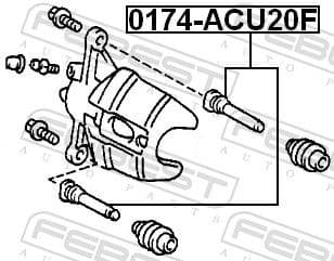 Guide Bolt, brake caliper 0174-ACU20F - image 2