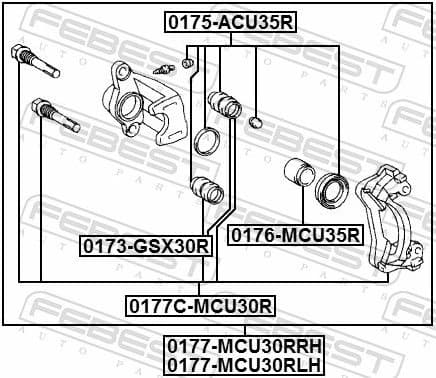 Piston, brake caliper 0176-MCU35R