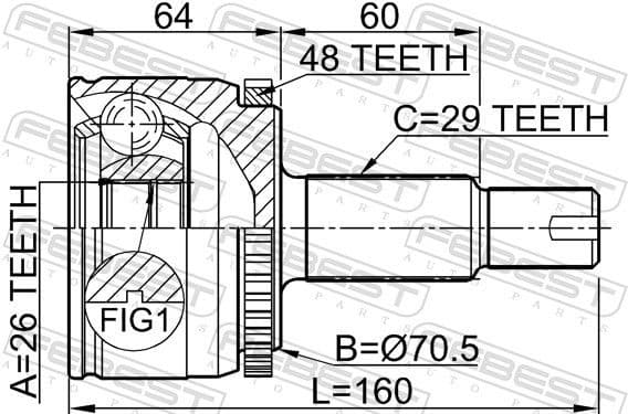 Joint Kit, drive shaft 2910-DIVF - image 2