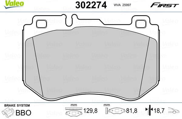 Brake Pad Set, disc brake ESSENTIAL 302274