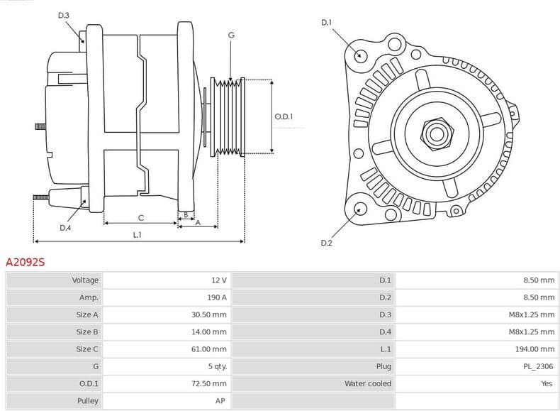 Alternator AS A2092S - image 5