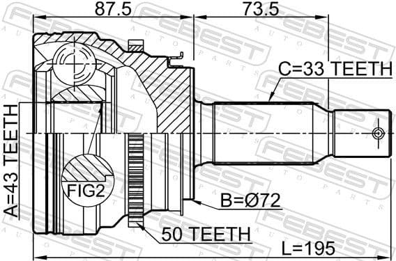 Joint Kit, drive shaft 0410-V97WRA50 - image 2
