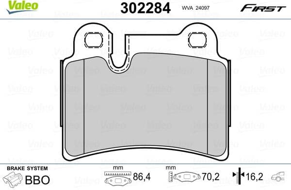 Brake Pad Set, disc brake ESSENTIAL 302284