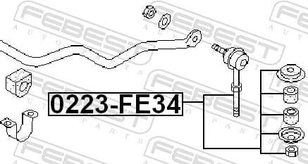 Link/Coupling Rod, stabiliser bar 0223-FE34 - image 2