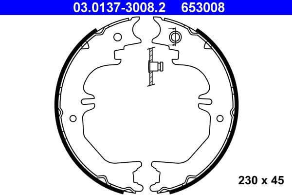 Brake Shoe Set, parking brake 03.0137-3008.2