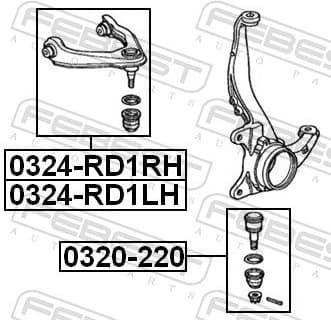 Control/Trailing Arm, wheel suspension 0324-RD1RH