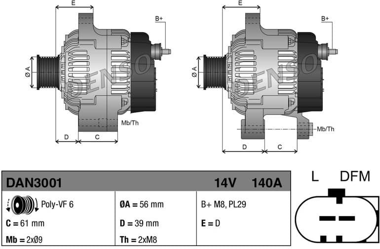 Alternator DAN3001