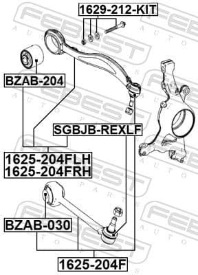 Control/Trailing Arm, wheel suspension 1625-204FLH