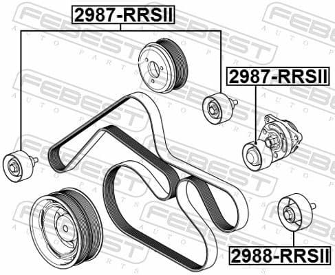 Tensioner Pulley, V-ribbed belt 2987-RRSII - image 2